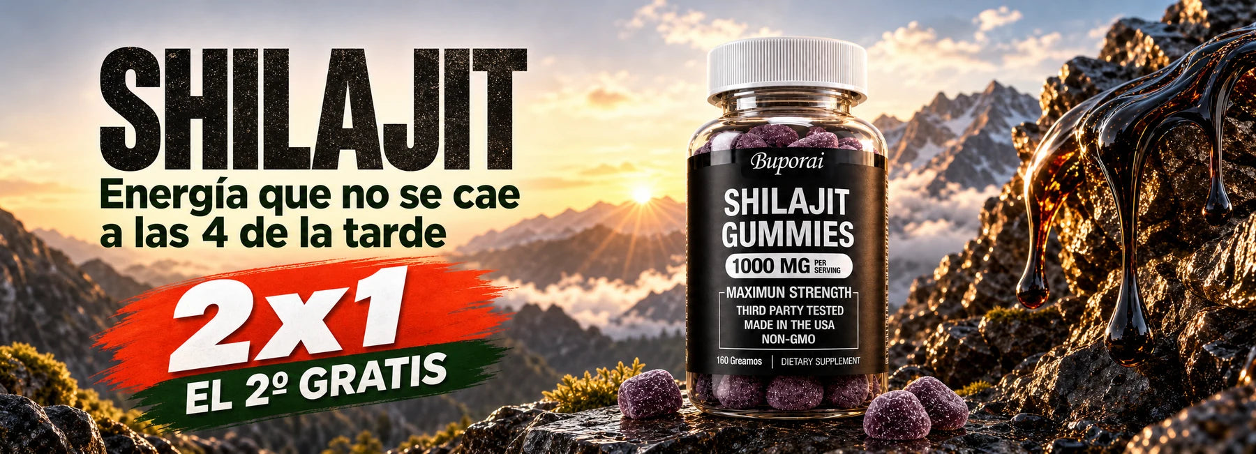 Gomitas de shilajit. 2x1 por CyberMonday.
