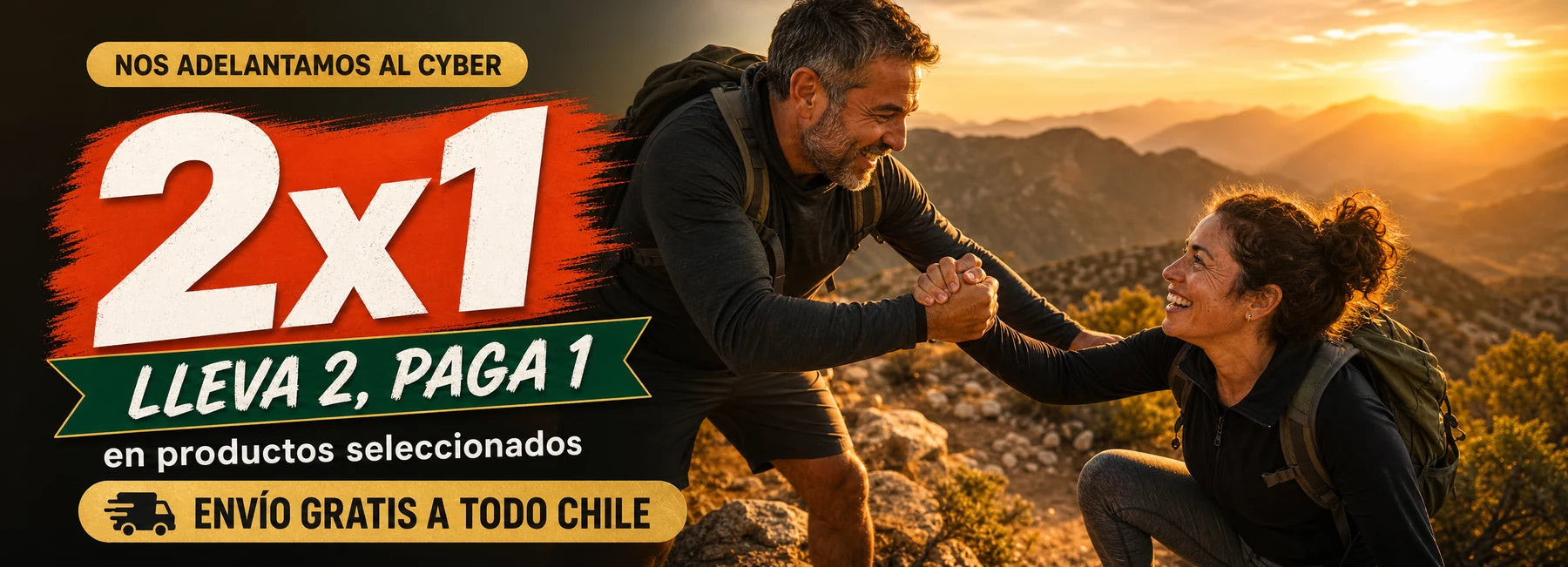 Nos adelantamos al Cyber: 2x1, lleva 2 y paga 1 en productos seleccionados. Envío gratis a todo Chile.