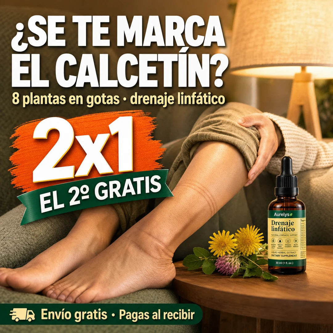 ¿Se te marca el calcetín? Drenaje linfático, 8 plantas en gotas. 2x1.