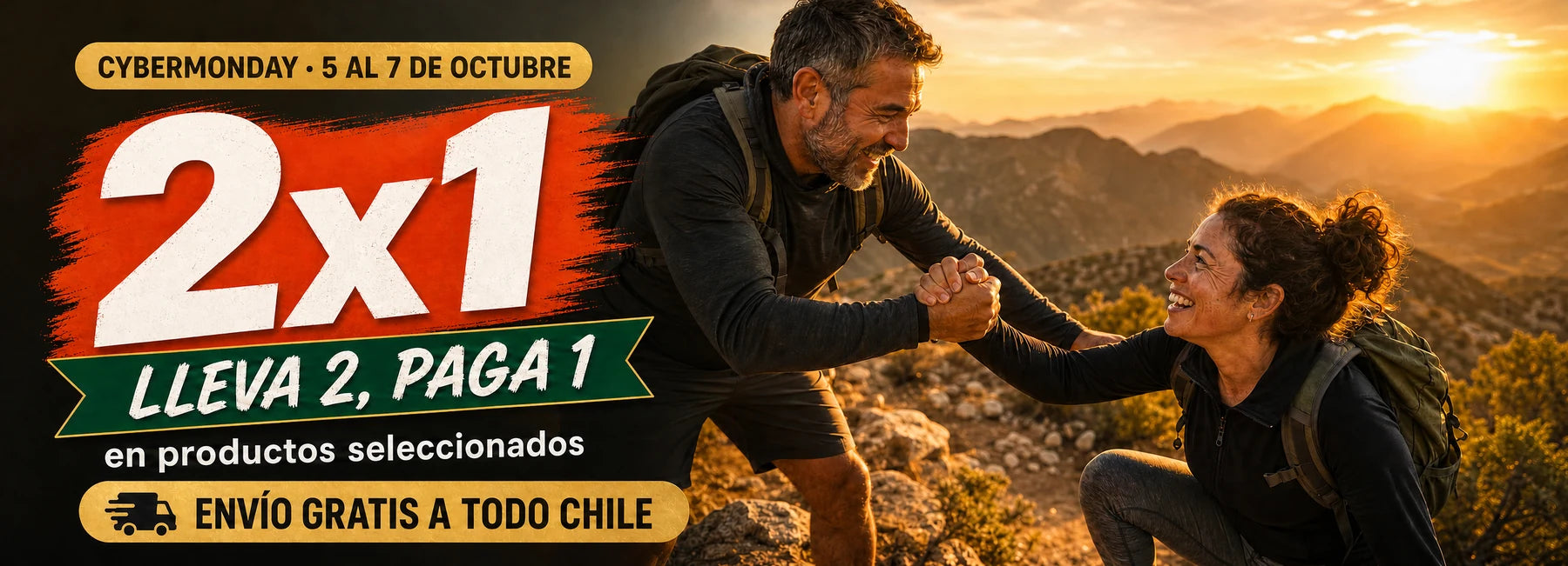 CyberMonday del 5 al 7 de octubre: 2x1, lleva 2 y paga 1 en productos seleccionados. Envío gratis a todo Chile.
